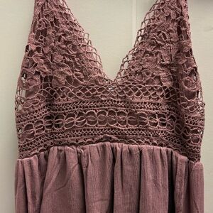 Lace Detail Mauve Cami Top